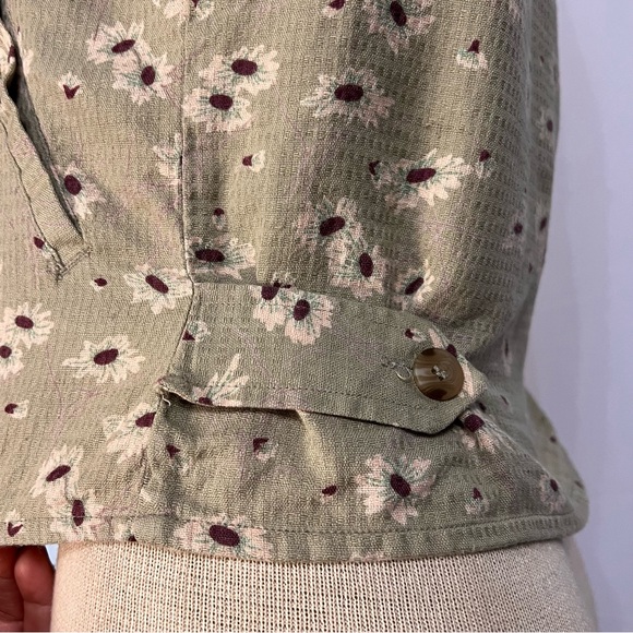 Vtg Exofficio Adventure Wear Womens Olive Green Floral Vest Sz 4. W / Pockets - Picture 5 of 10